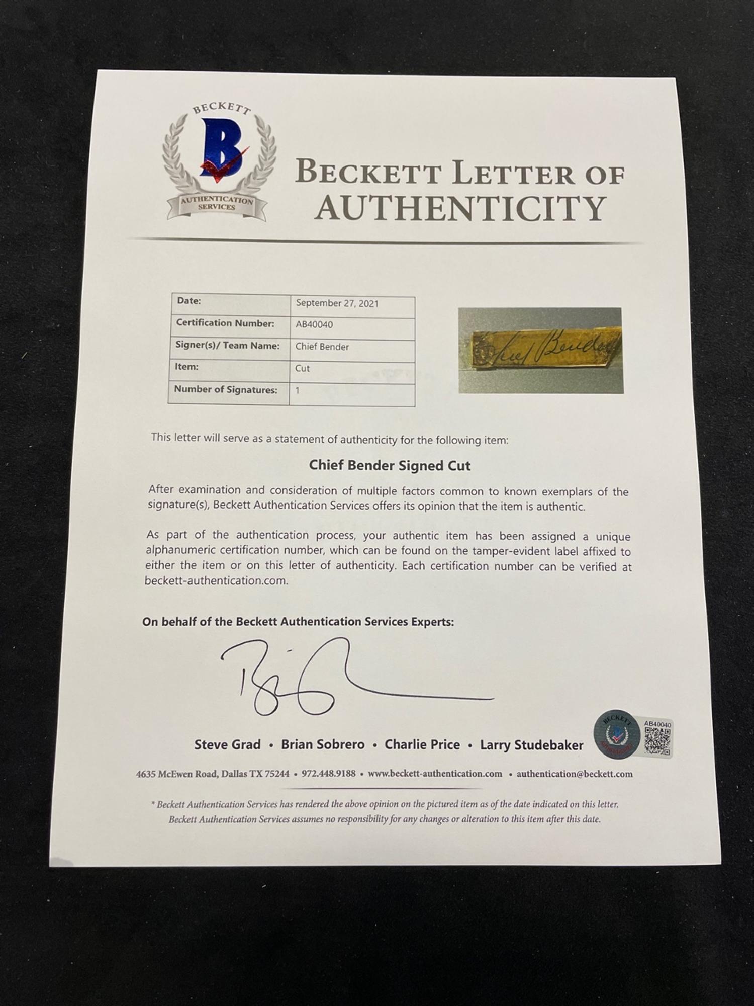 A Group of Three Vintage Baseball Hall of Fame Signed Autograph Cuts, Including Connie Mack, Chief Bender and Joe DiMaggio (Beckett Authentication Services BAS Certified),