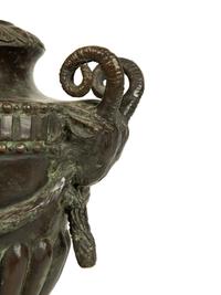 A Neoclassical Style Bronze Urn with Ram Mask Handles — 20TH CENTURY
