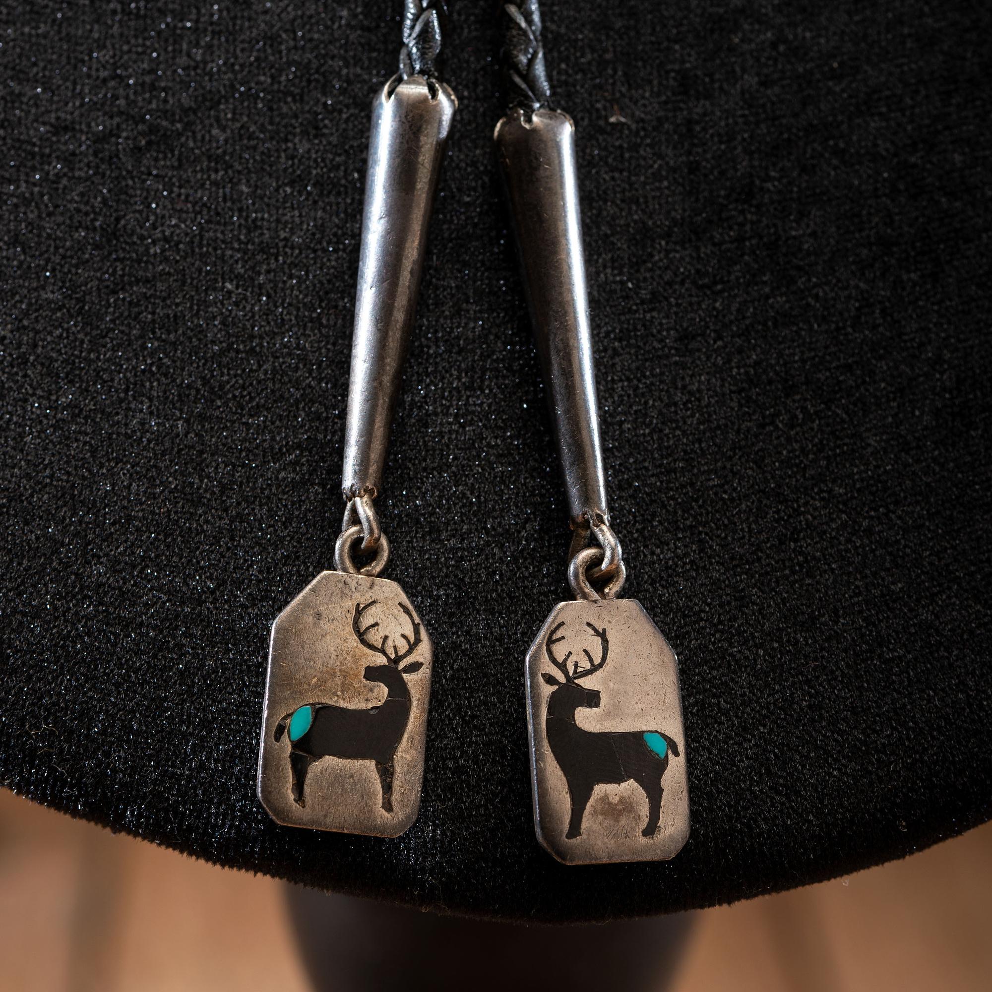 Zuni Silver and Mosaic Inlay Bolo Tie