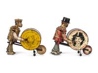 Two Marx Tin Lithograph Windup Drummers