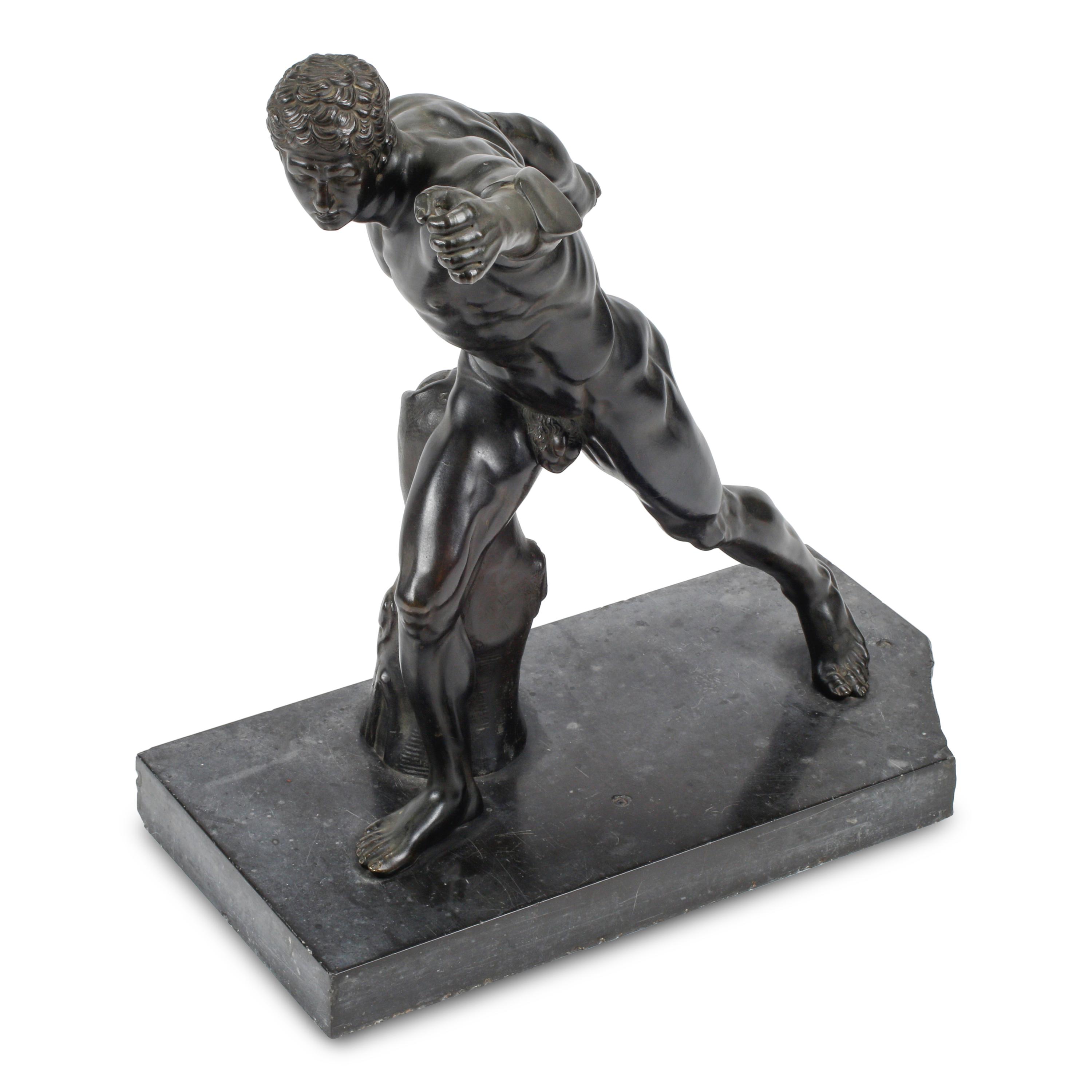 A Patinated Bronze Model of the Borghese Gladiator