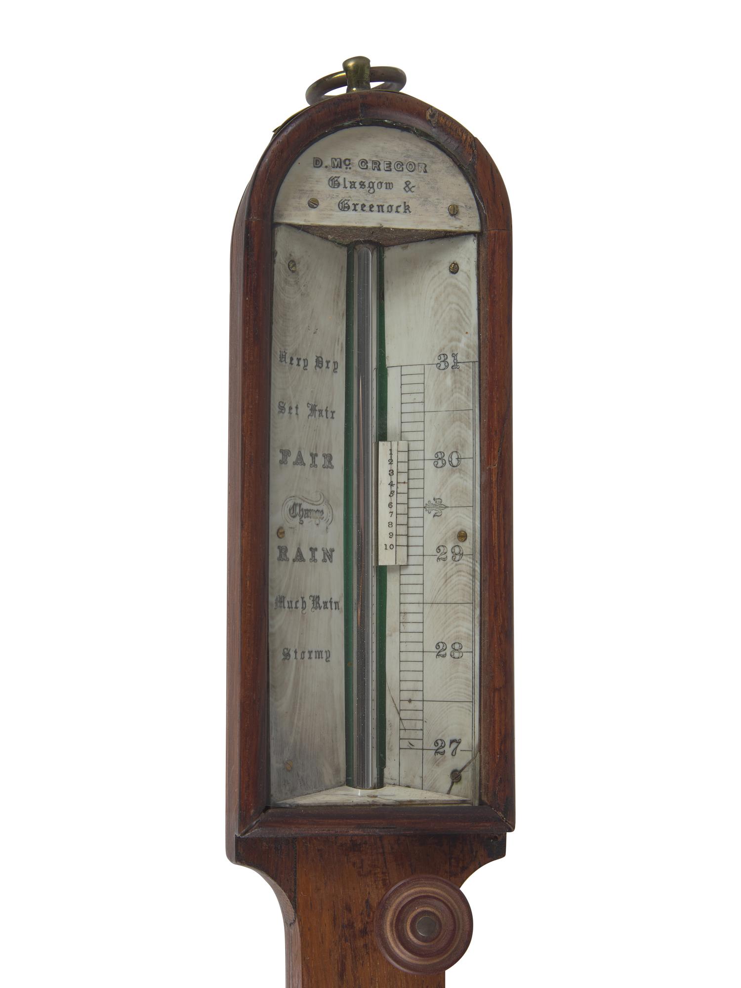 A Mahogany Gimballed Ship's Barometer, Scotland, Circa 1855