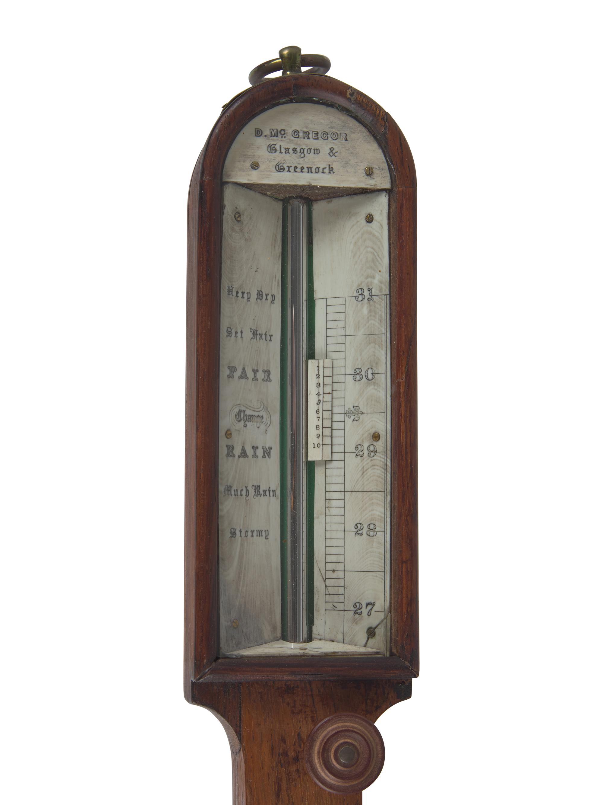 A Mahogany Gimballed Ship's Barometer, Scotland, Circa 1855