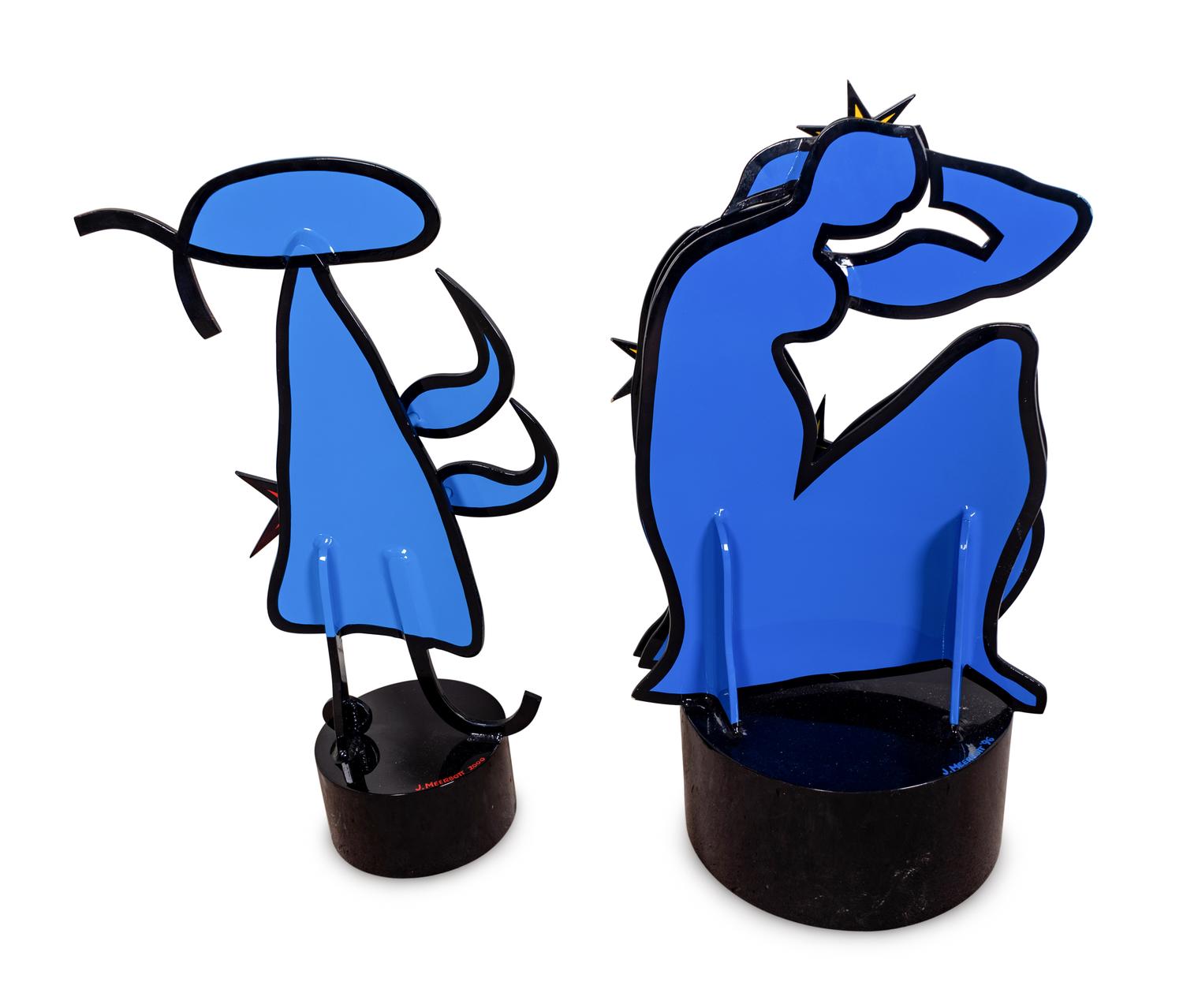 Two Painted Aluminum Sculptures after Matisse and Miro