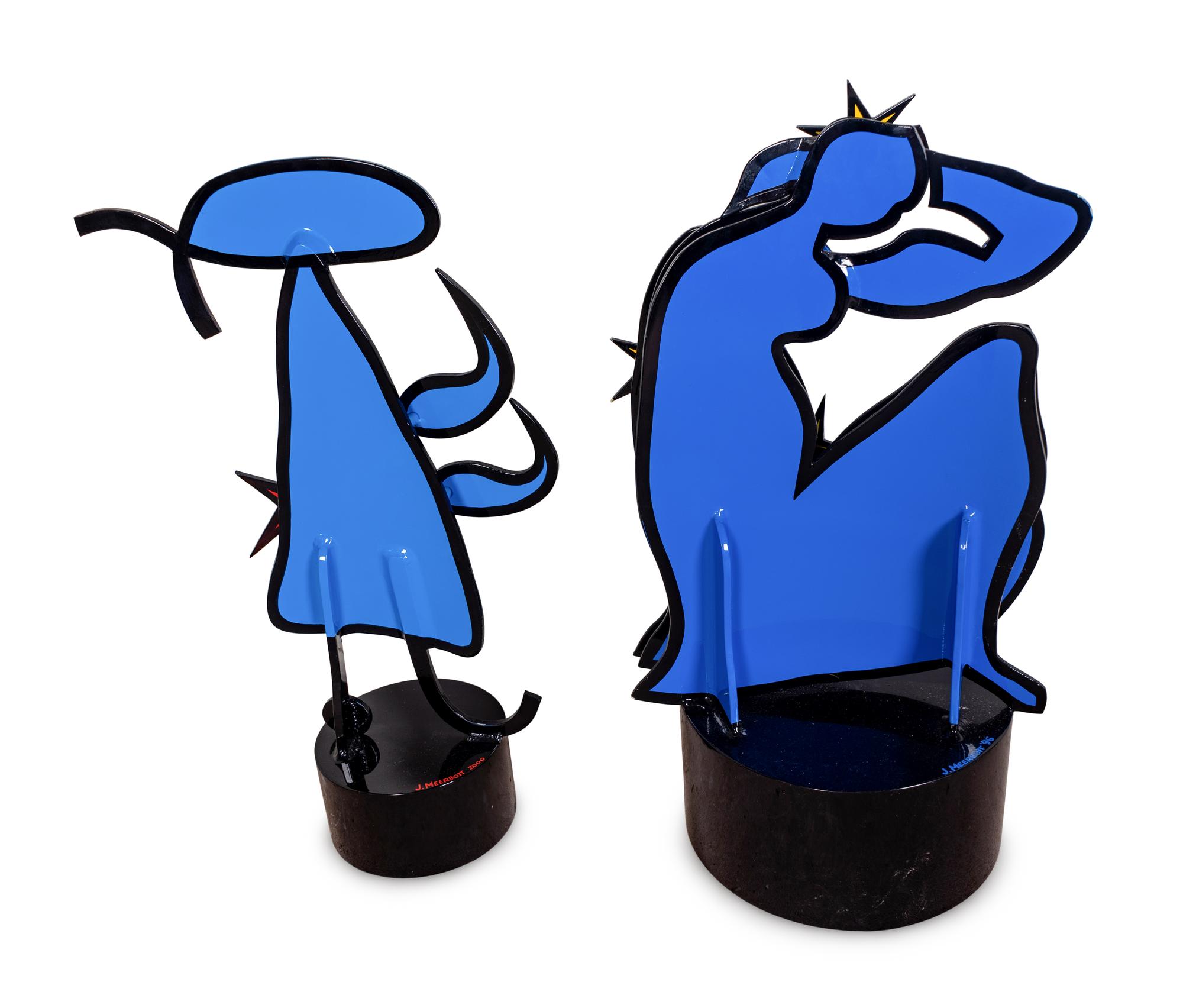 Two Painted Aluminum Sculptures after Matisse and Miro