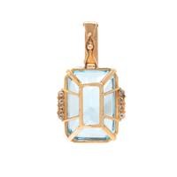 YELLOW GOLD, BLUE TOPAZ, AND DIAMOND PENDANT