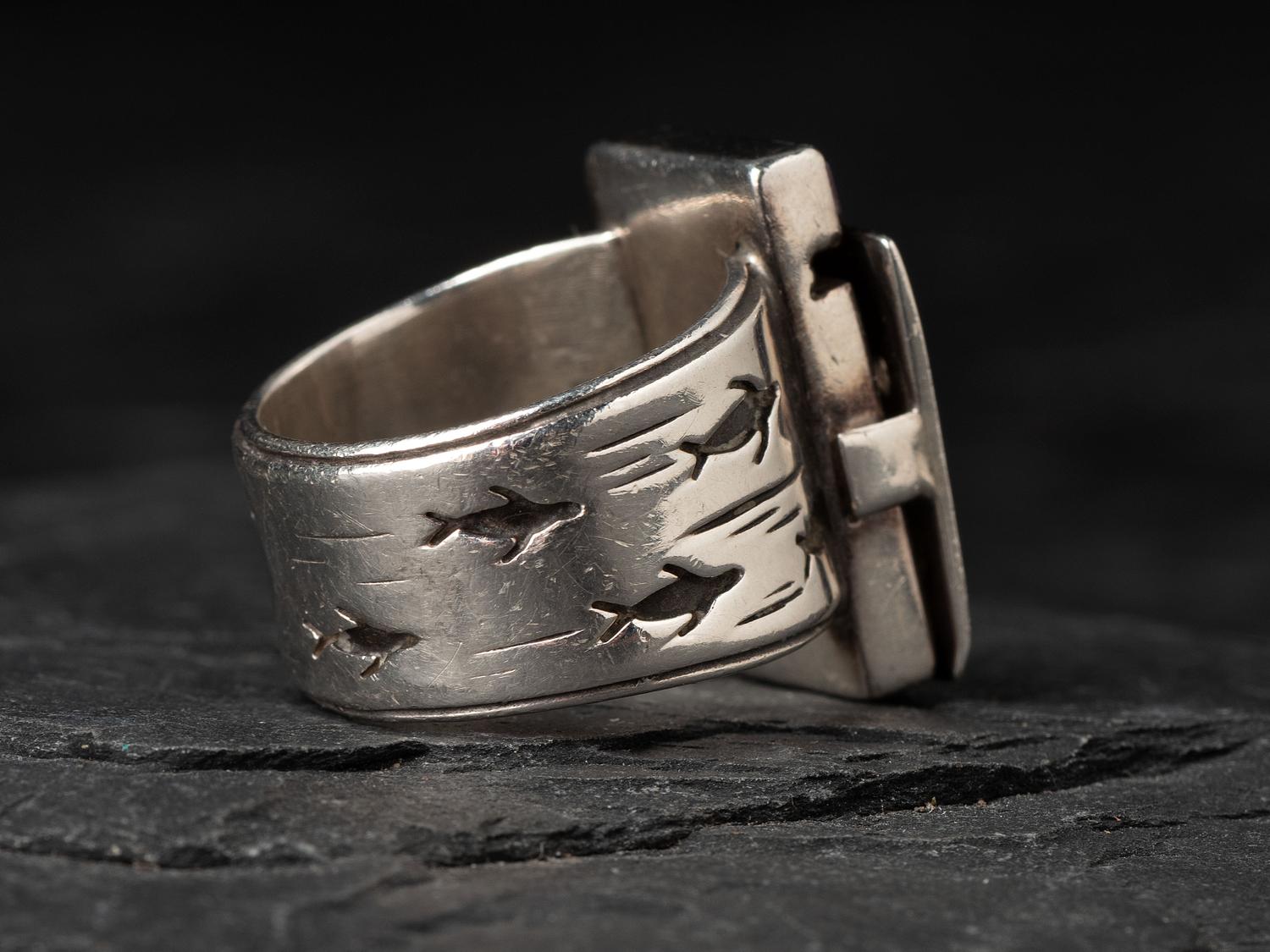 Sterling Silver Maskette Ring, 1990
