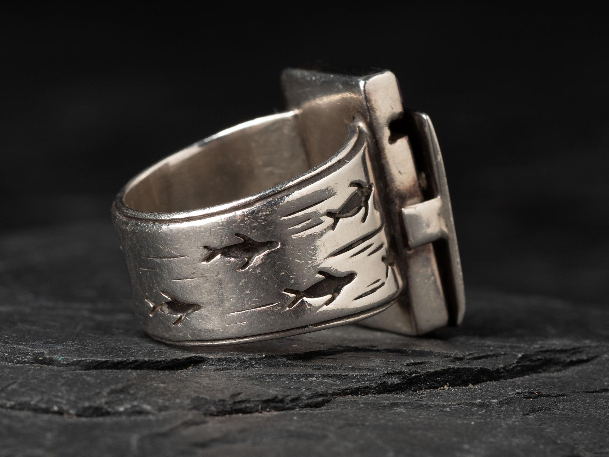 Sterling Silver Maskette Ring, 1990