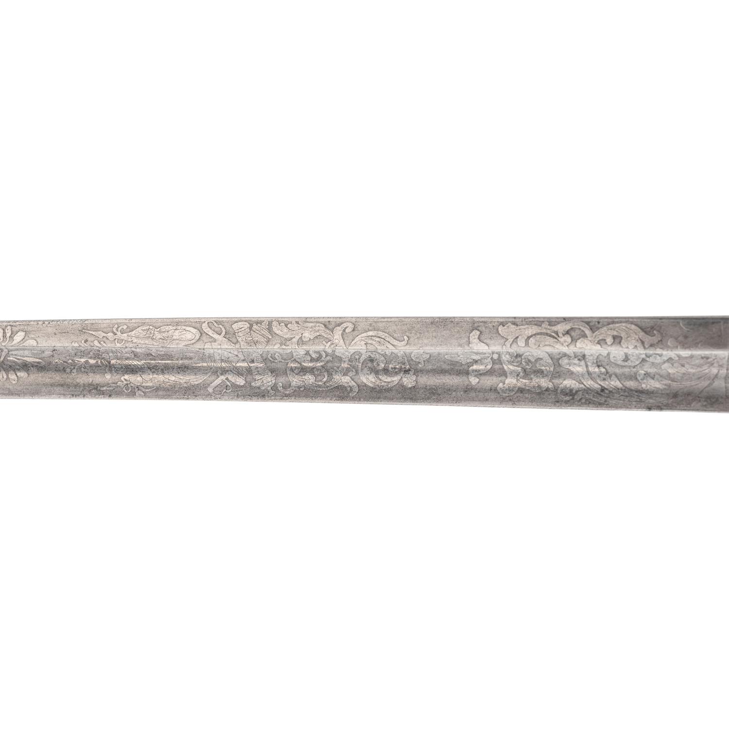 Germanic Chevaulegers Style Saber with Scabbard Inscribed to 1st Lt. O.P. Furgason 27th Indiana Infantry