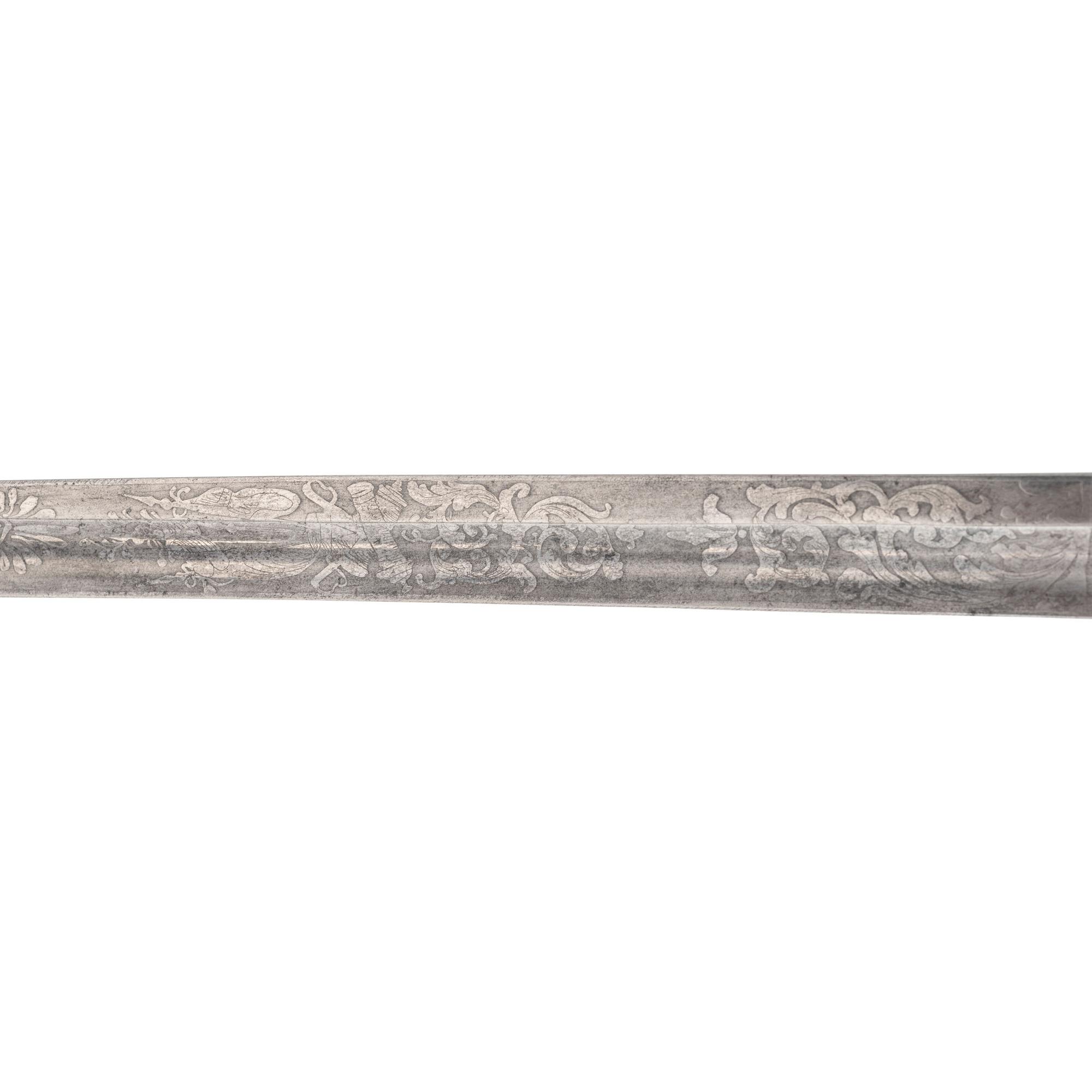 Germanic Chevaulegers Style Saber with Scabbard Inscribed to 1st Lt. O.P. Furgason 27th Indiana Infantry