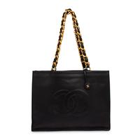 Chanel, Black Leather CC Tote