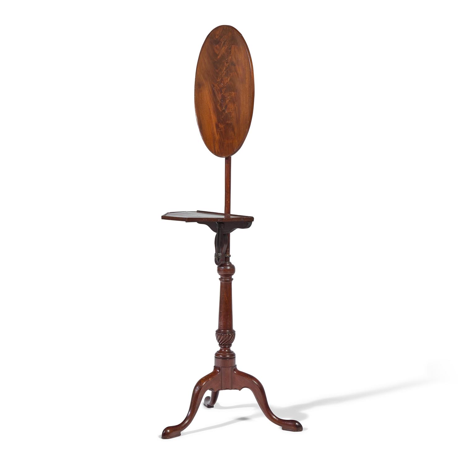 A Queen Anne Carved Mahogany Fire Screen