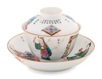 A Chinese Famille Rose Porcelain Tea Bowl and Saucer