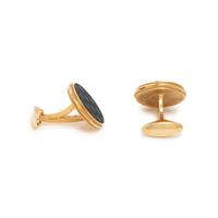 YELLOW GOLD AND BLACK HARDSTONE CUFFLINKS