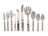 A Georg Jensen Silver Scroll Flatware Service