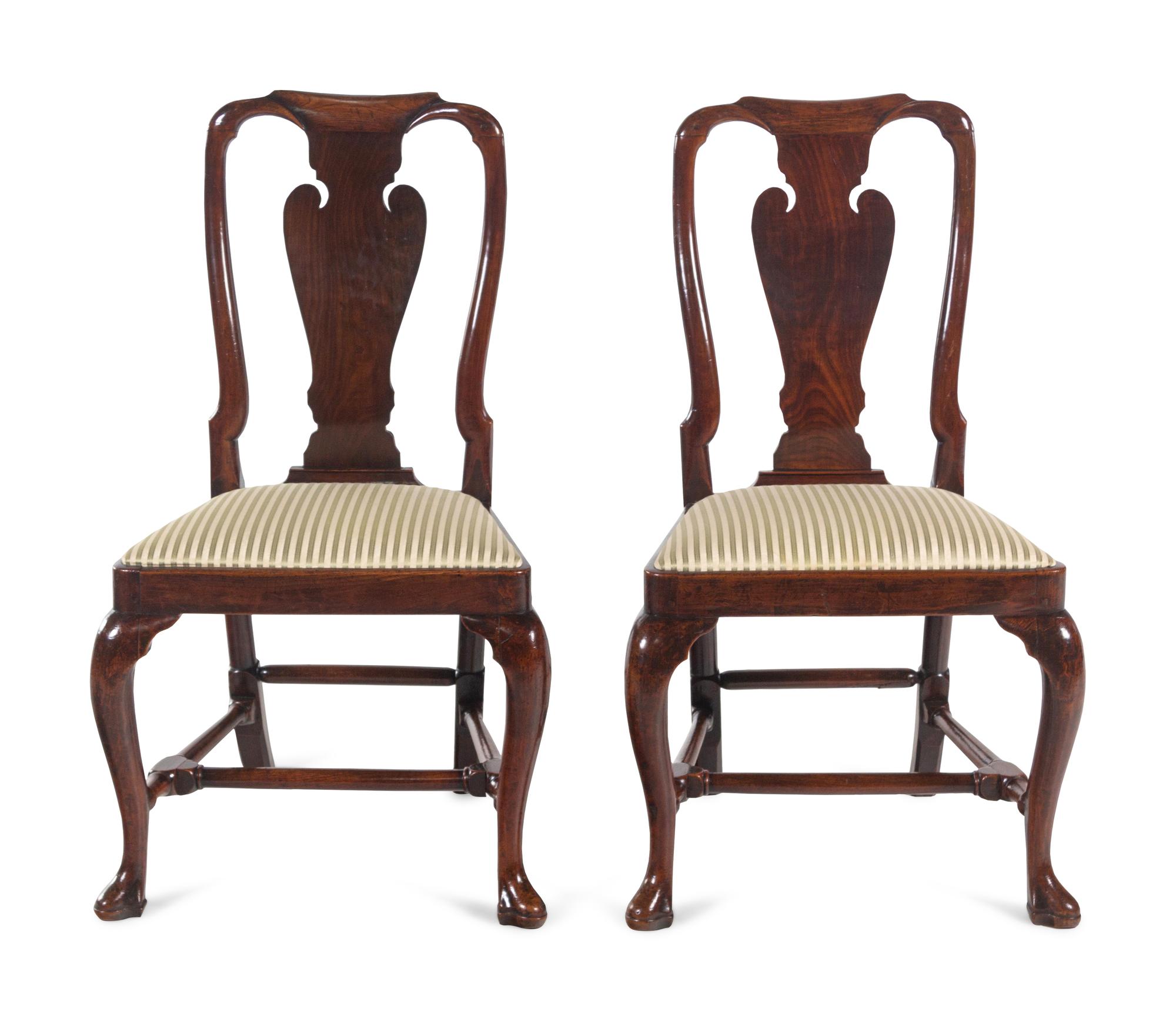 A Pair of George II Style Walnut Side Chairs