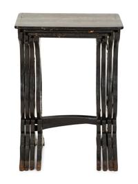 A Set of Four Victorian Chinoiserie Lacquered Nesting Tables