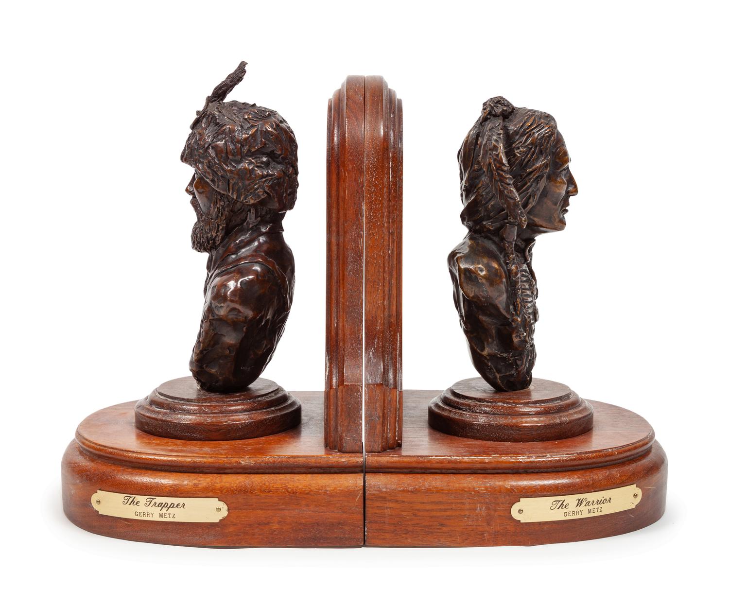 Bronze Bookends, Trapper and Warrior , edition 6/100
