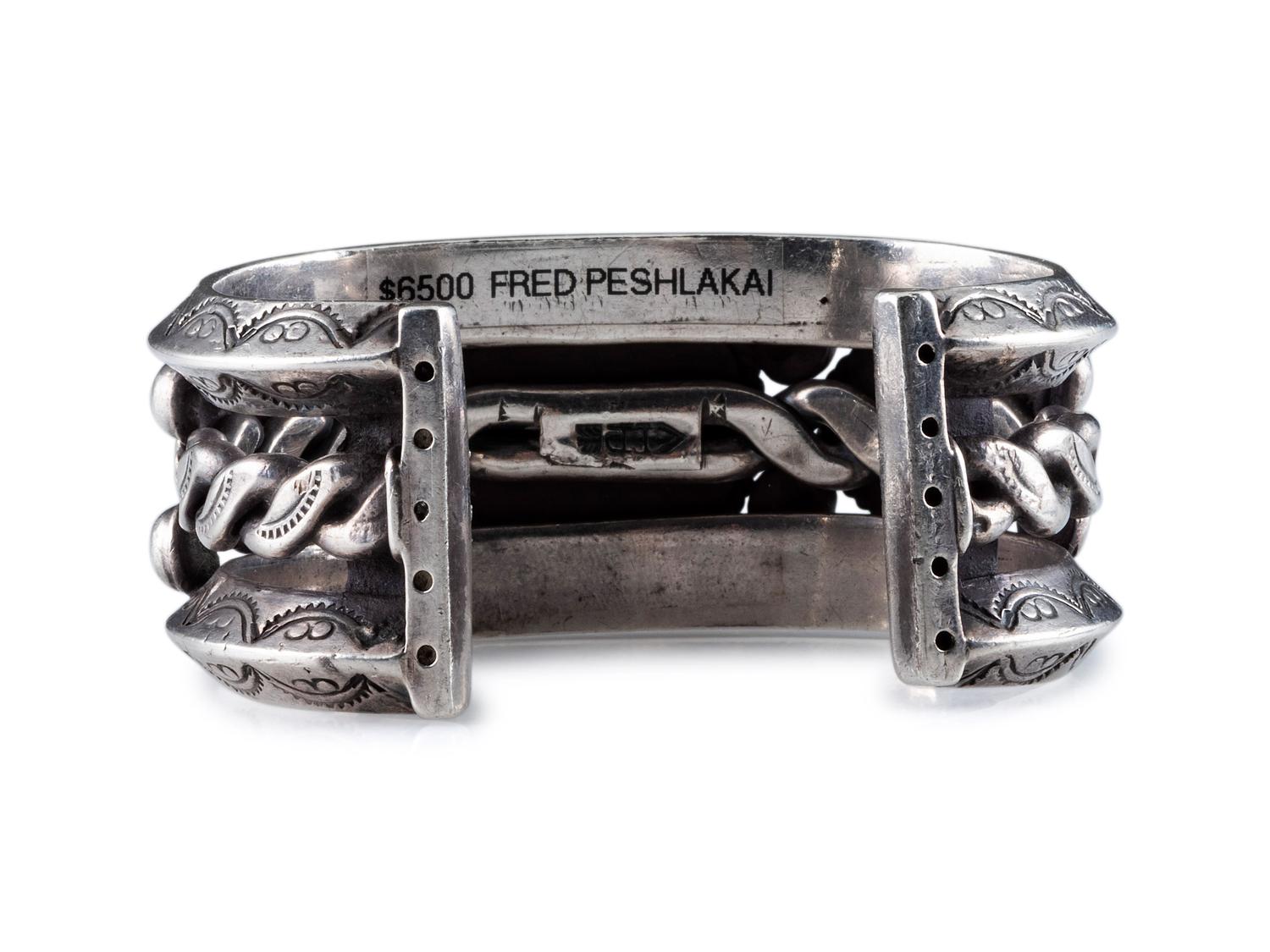 Heavy Silver Cuff, with Three Turquoise Cabochons
