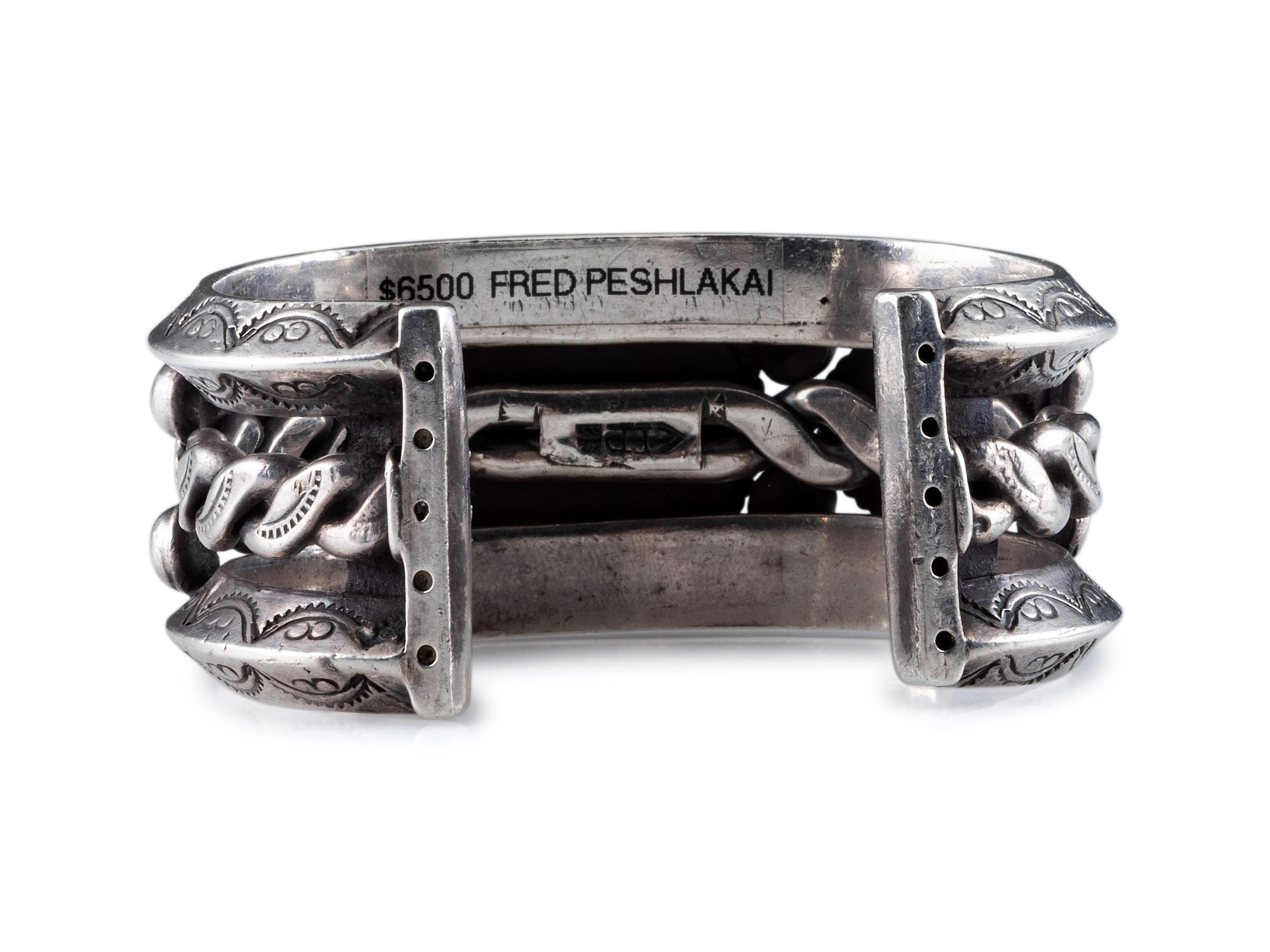 Heavy Silver Cuff, with Three Turquoise Cabochons