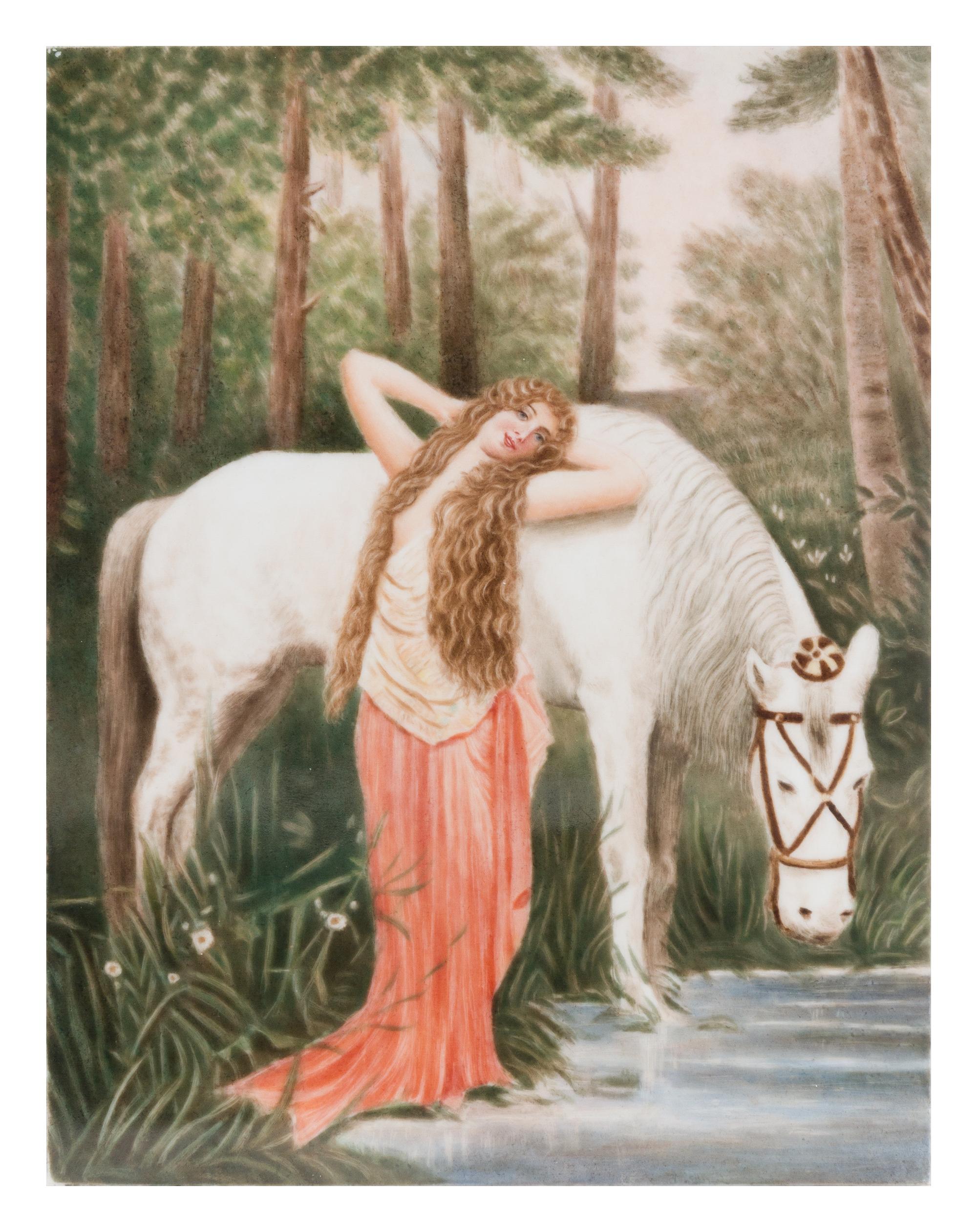 A Berlin (K.P.M.) Porcelain Plaque Height 10 1/8 x width 7 3/4 inches.