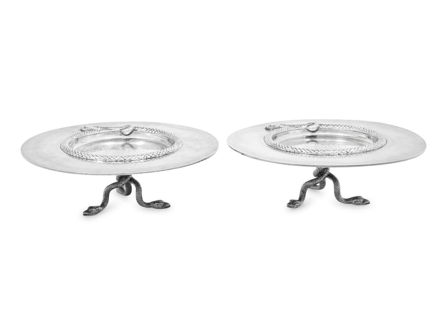 A Pair of American Silver-Gilt Tazze