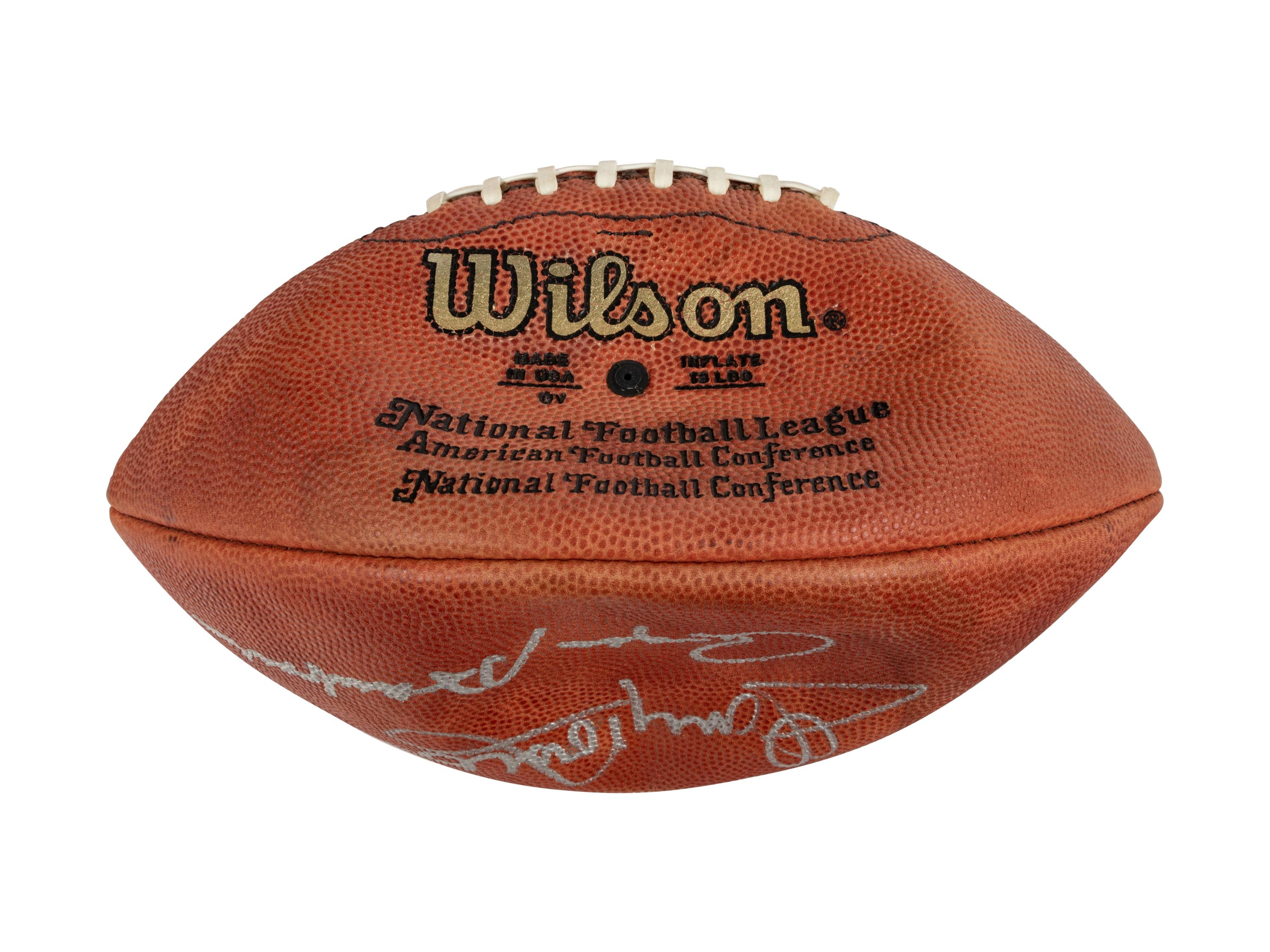 Mike Ditka’s Personally Owned Wilson NFL 75 Multi-Signed Hall of Fame Autograph Football Formerly Displayed at Mike Ditka's Restaurant
