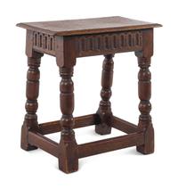 A William and Mary Carved Oak Joint Stool