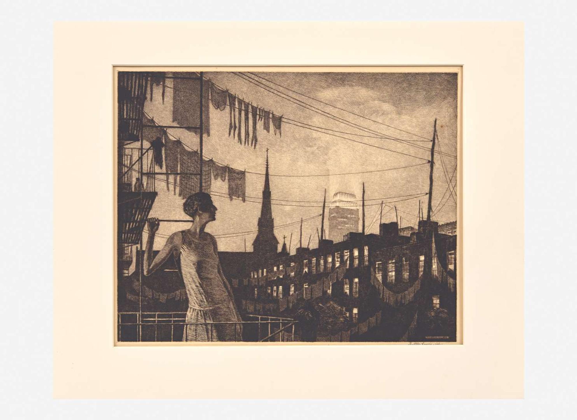 Martin Lewis (American, 1881-1962) - Glow of the City