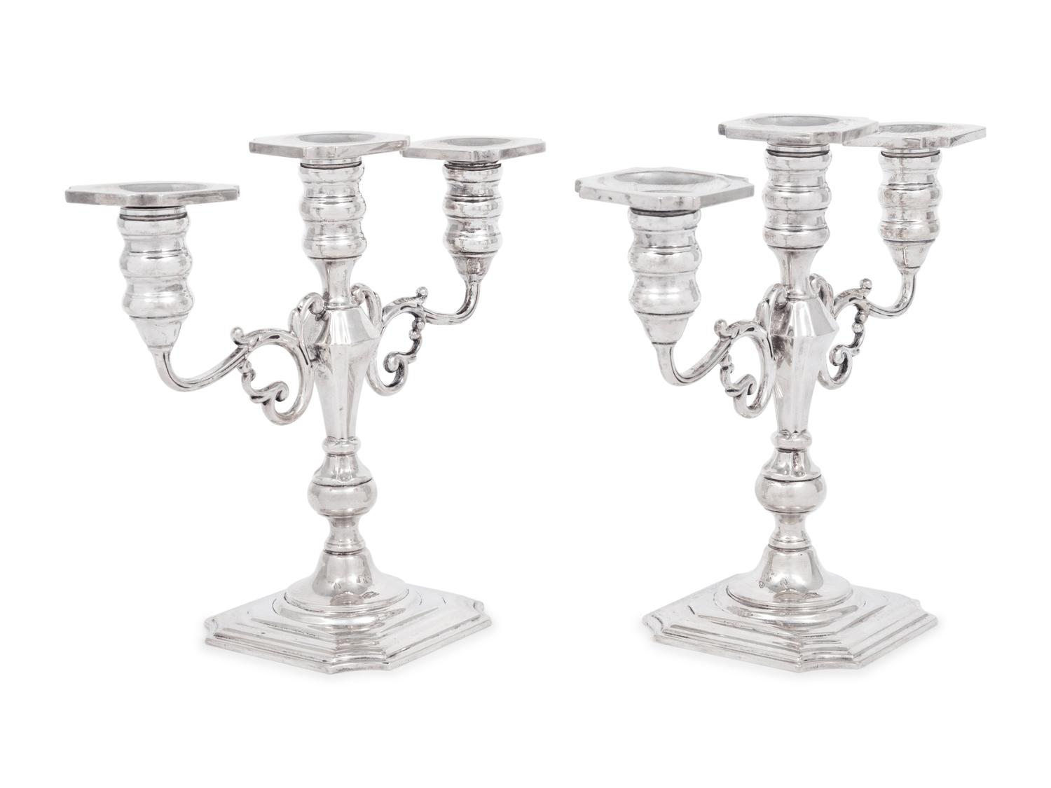 A Pair of American Silver Candelabra