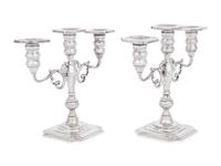 A Pair of American Silver Candelabra