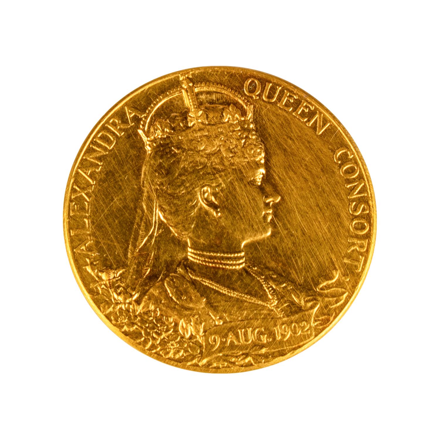 [EXONUMIA] [GREAT BRITAIN] A 1902 Edward VII Coronation Commemorative Gold Medallion (17.1 g, 31mm)