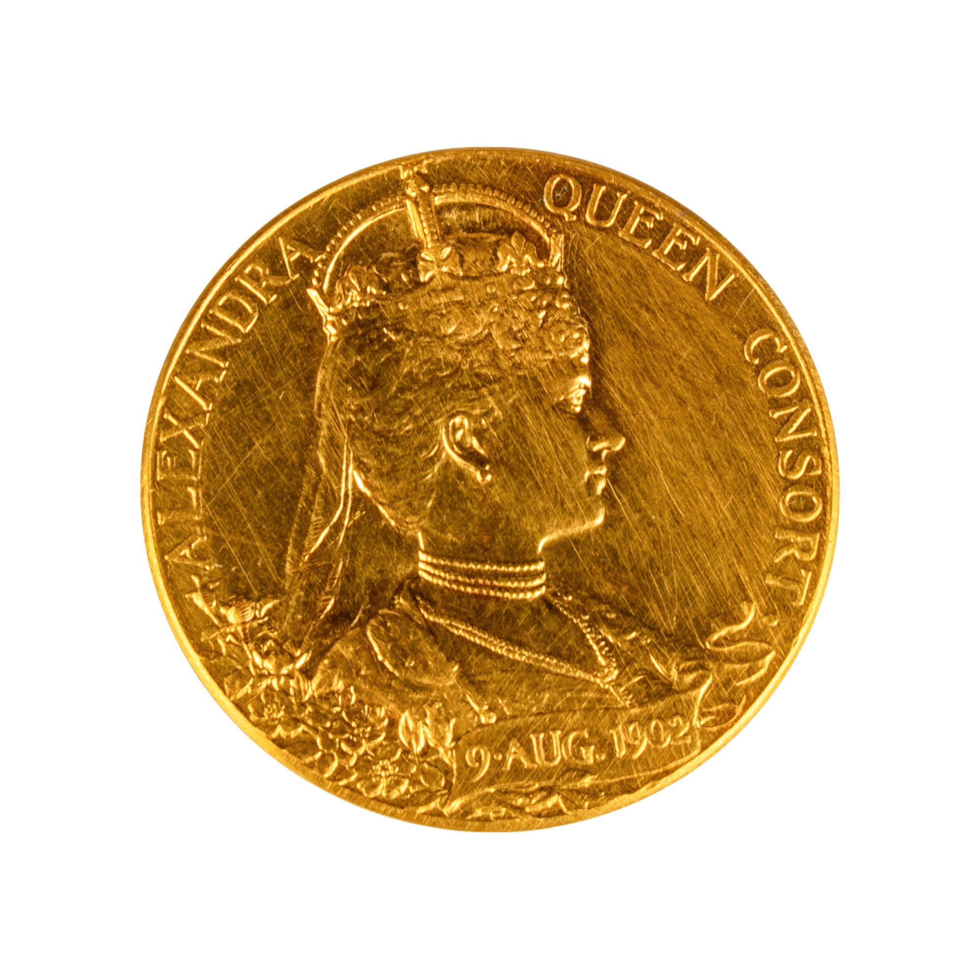 [EXONUMIA] [GREAT BRITAIN] A 1902 Edward VII Coronation Commemorative Gold Medallion (17.1 g, 31mm)