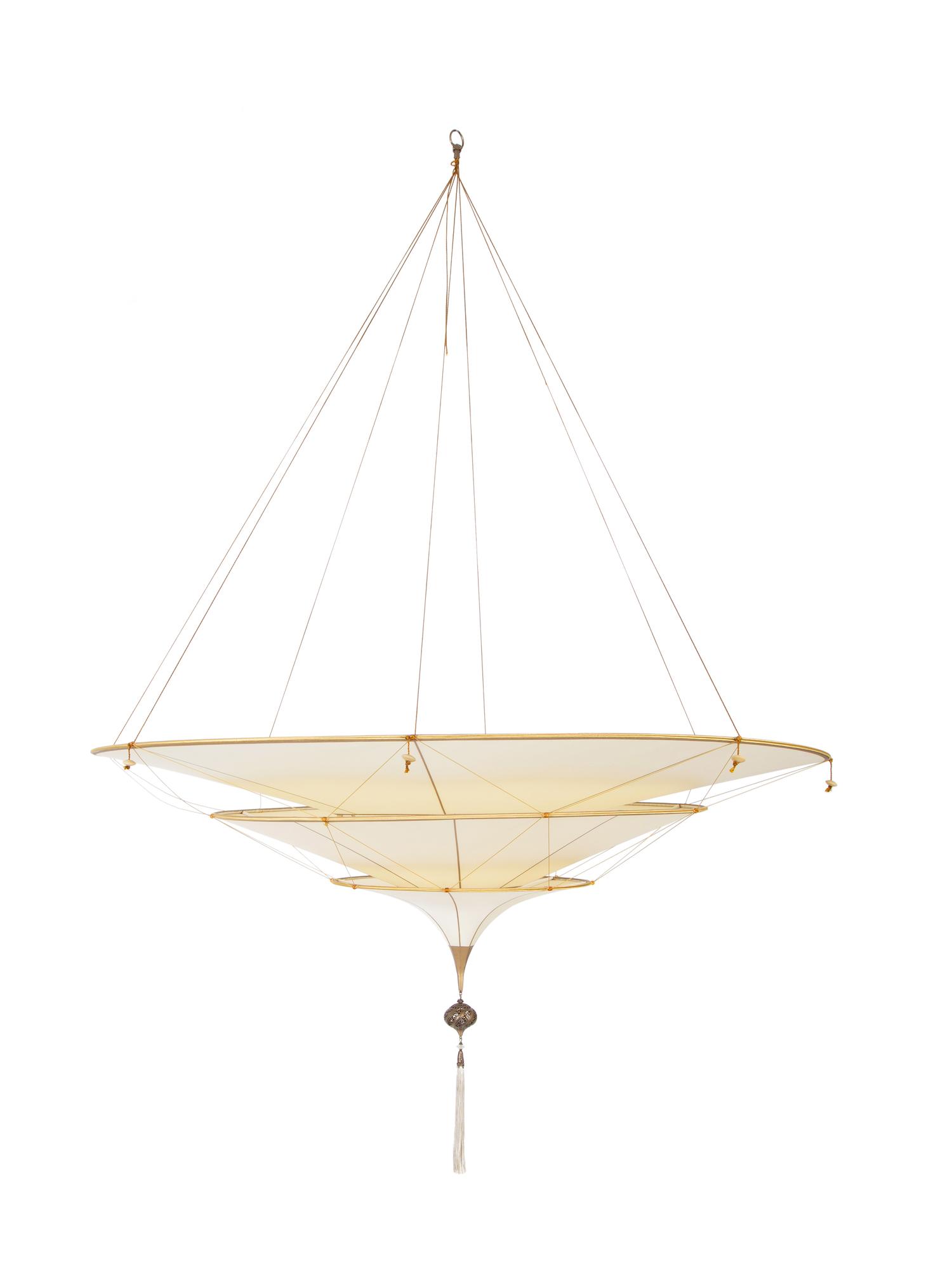 A Fortuny Silk Scheherazade Three-Tier Chandelier Shade — 20TH CENTURY