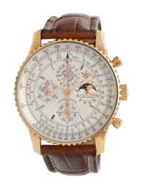 A RARE BREITLING, REF. H29320 18K PINK GOLD LIMITED EDITION 50TH ANNIVERSARY 'NAVITIMER QUANTIEME' PERPETUAL CALENDAR CHRONOGRAPH WRISTWATCH