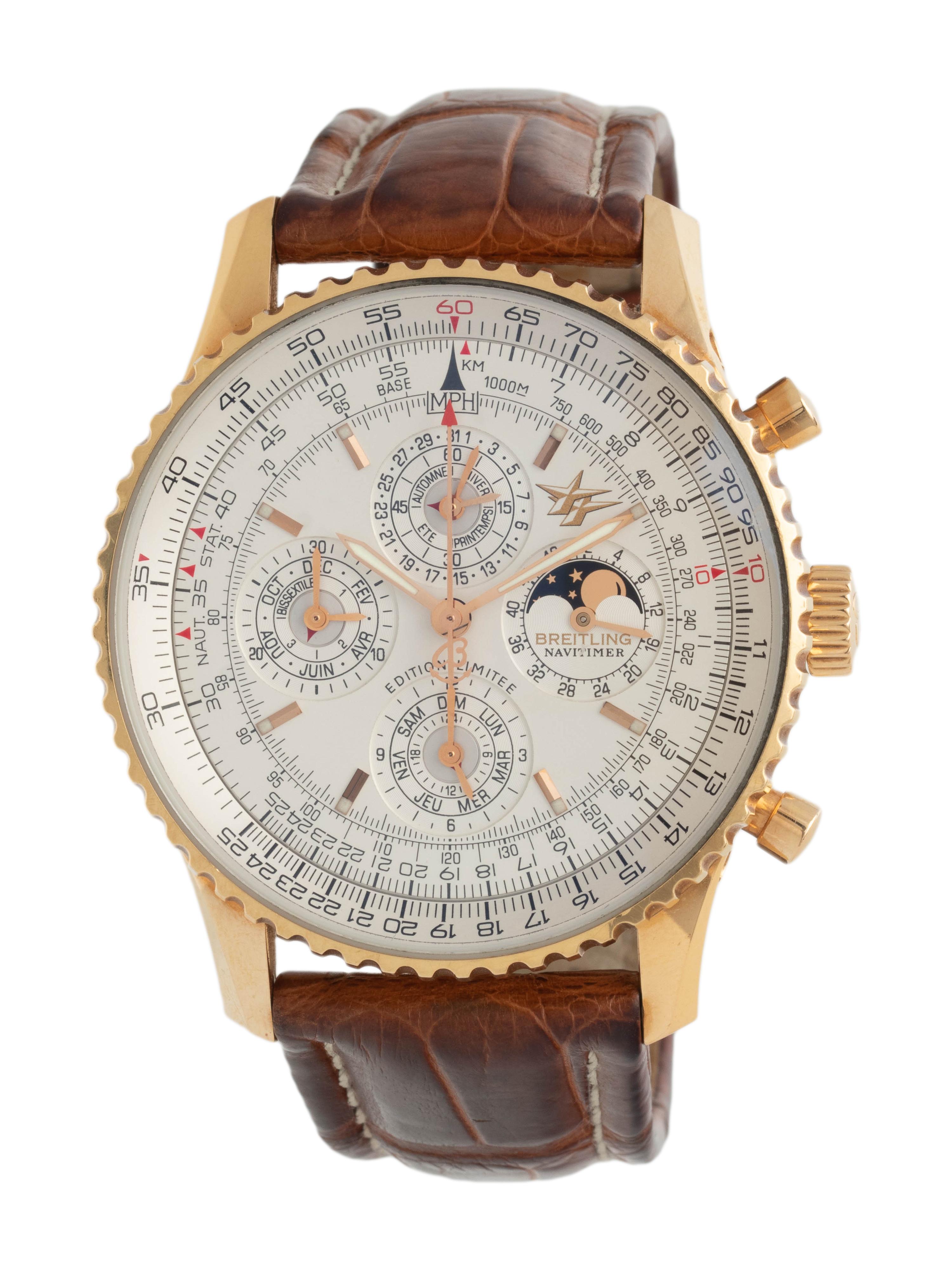 A RARE BREITLING, REF. H29320 18K PINK GOLD LIMITED EDITION 50TH ANNIVERSARY 'NAVITIMER QUANTIEME' PERPETUAL CALENDAR CHRONOGRAPH WRISTWATCH