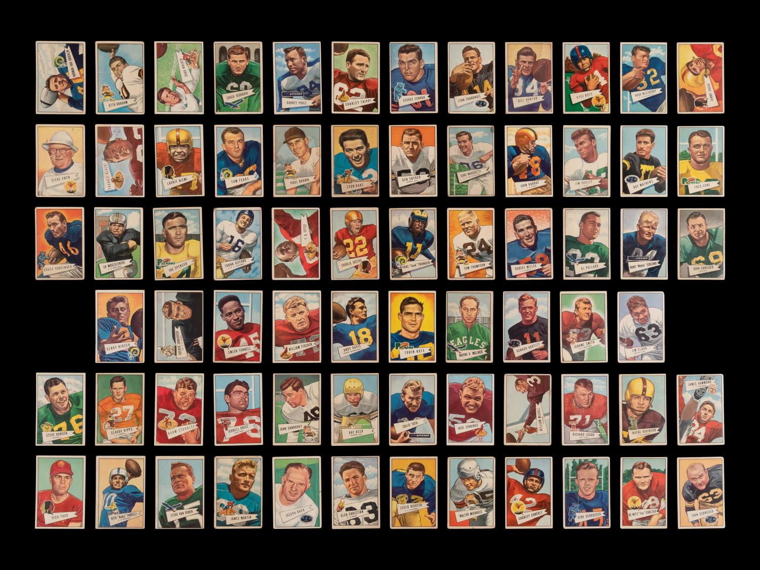 A Near Set of 1952 Bowman Small Football Cards (142/144)