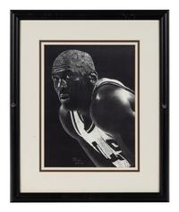 A Group of Five Photographs of Michael Jordan Formerly Displayed at Mike Ditka’s Restaurant