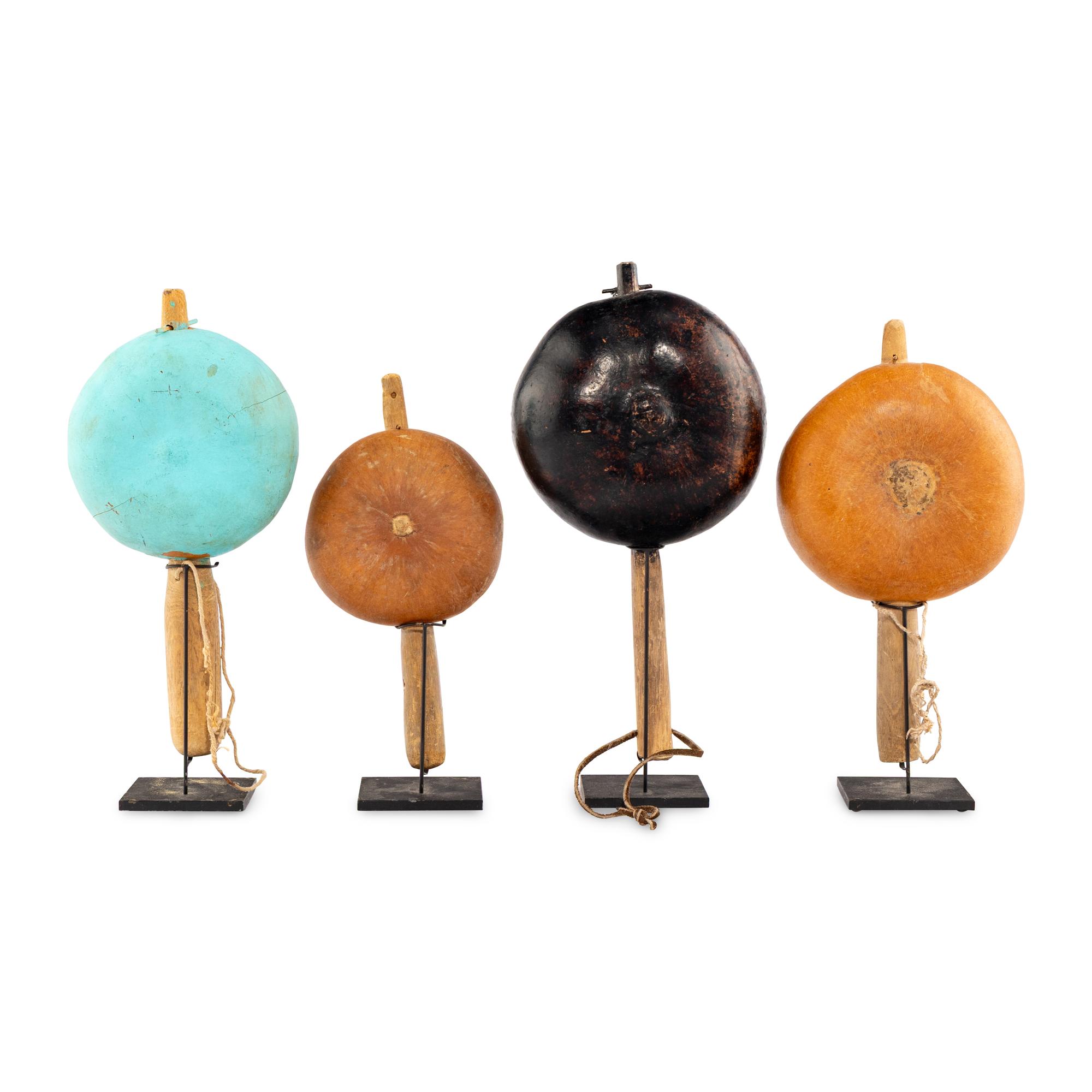 Pueblo Painted Gourd Rattles