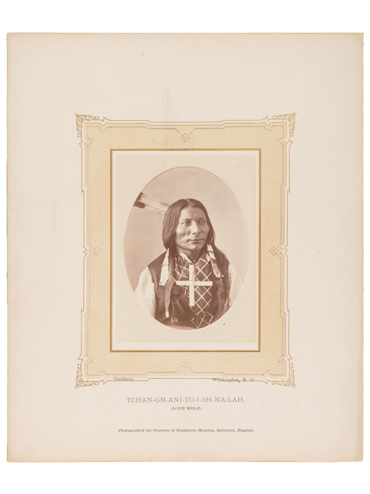 GARDNER, Alexander (1821-1882), photographer. Albumen photograph of Lone Wolf, Tchan-Gm-Ani-To-I-Sh-Na-Lah. Washington, DC.