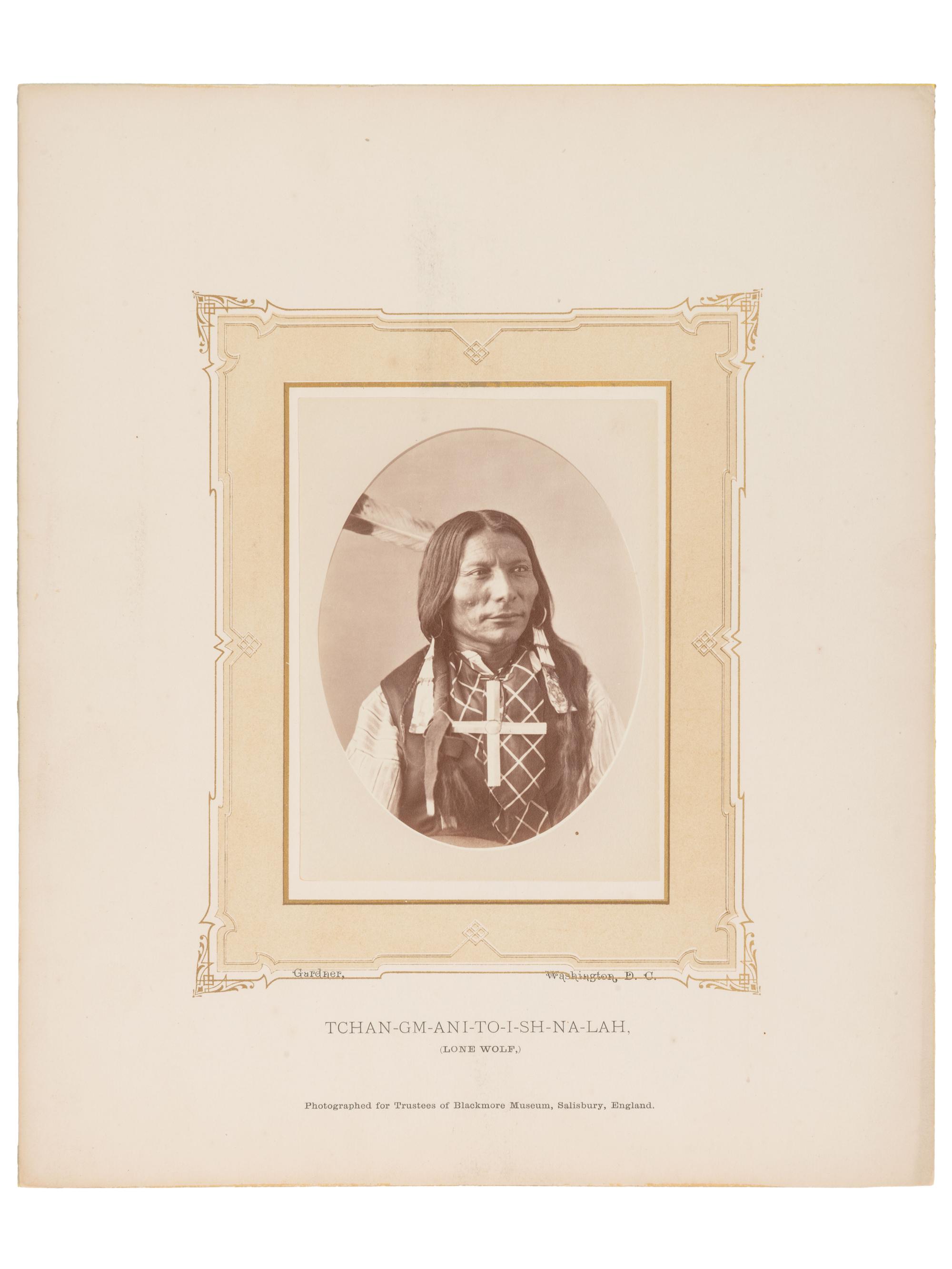 GARDNER, Alexander (1821-1882), photographer. Albumen photograph of Lone Wolf, Tchan-Gm-Ani-To-I-Sh-Na-Lah. Washington, DC.