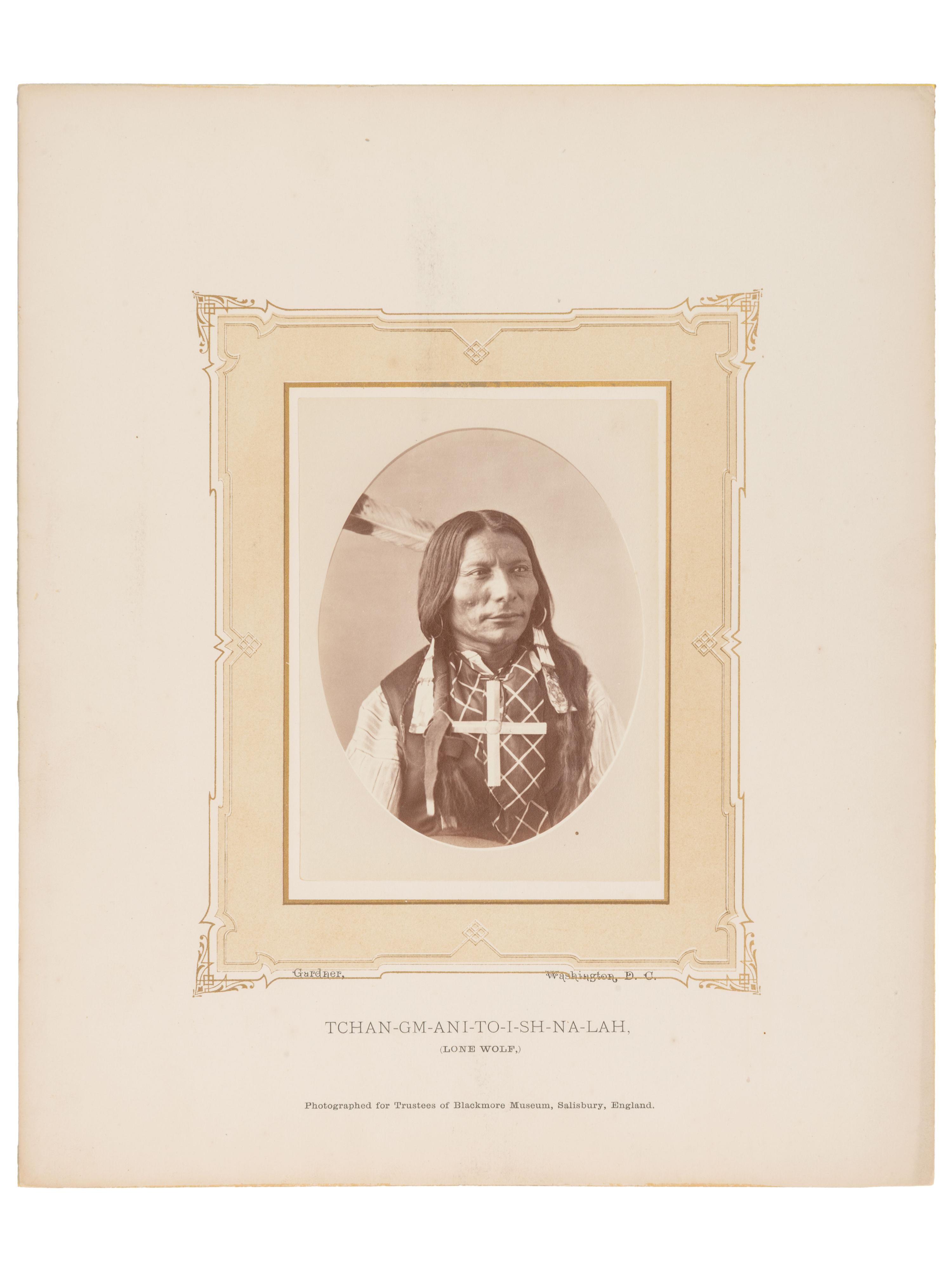 GARDNER, Alexander (1821-1882), photographer. Albumen photograph of Lone Wolf, Tchan-Gm-Ani-To-I-Sh-Na-Lah. Washington, DC.