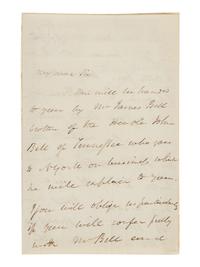 VAN BUREN, Martin (1782-1862). Autograph letter signed ("M. Van Buren"), as Vice President, to Stephen Camberling (ca 1790-1872). Washington, D.C., 9 March 1834.