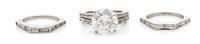 An 18 Karat White Gold and Diamond Ring Set, 8.70 dwts.