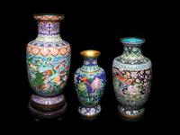 Three Large Chinese Cloisonné Baluster Vases