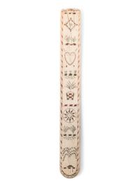 A Scrimshaw Decorated and Polychromed Painted Whalebone Busk