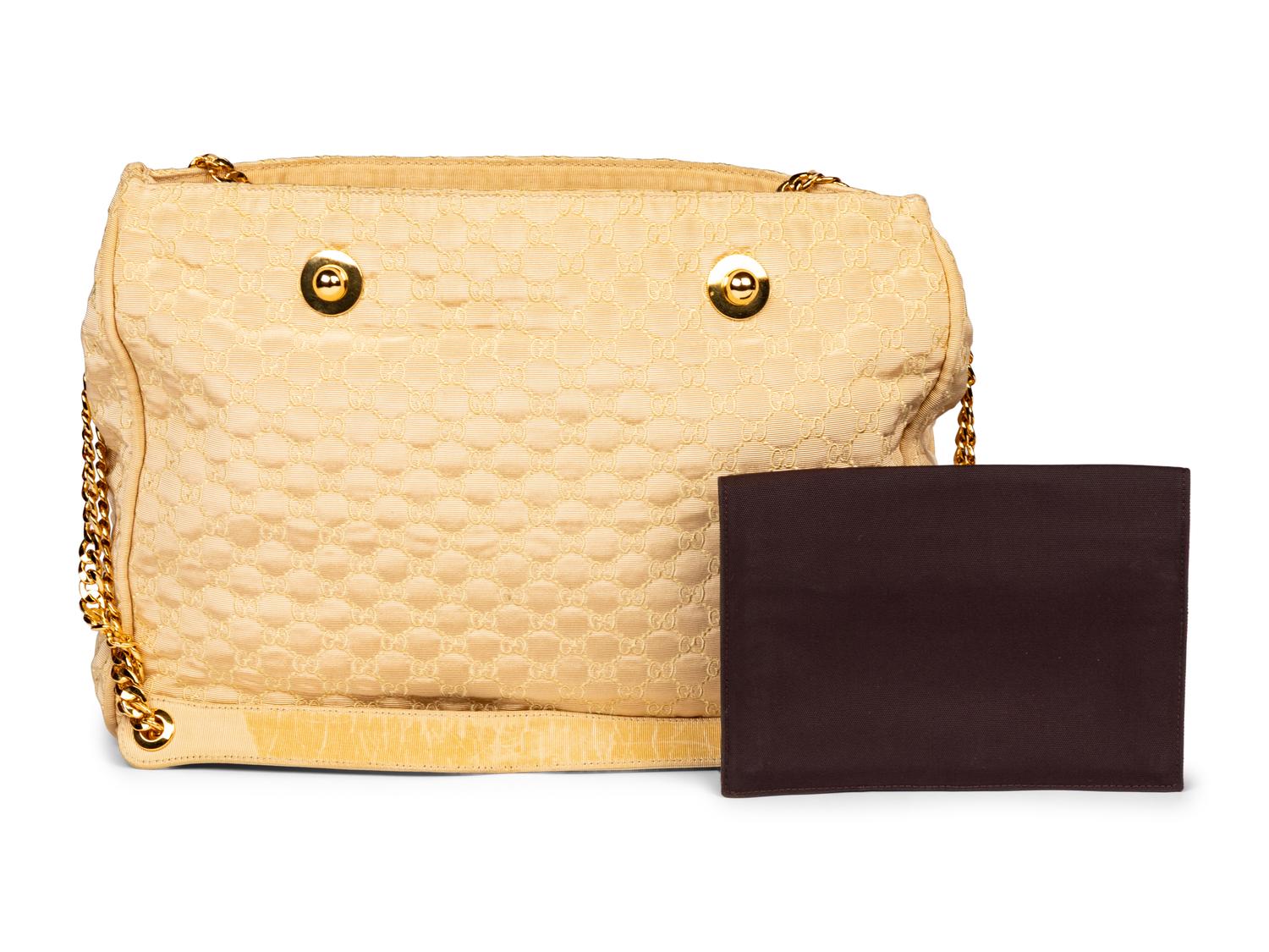 Gucci, Champagne GG Tote & Nylon Clutch
