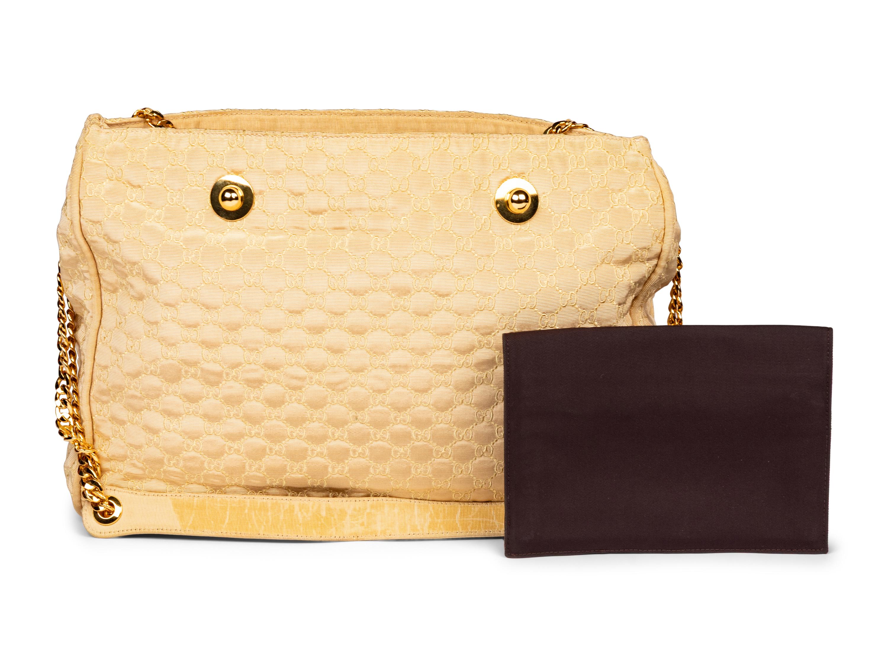 Gucci, Champagne GG Tote & Nylon Clutch