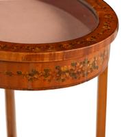 An Edwardian Painted Satinwood Vitrine Table