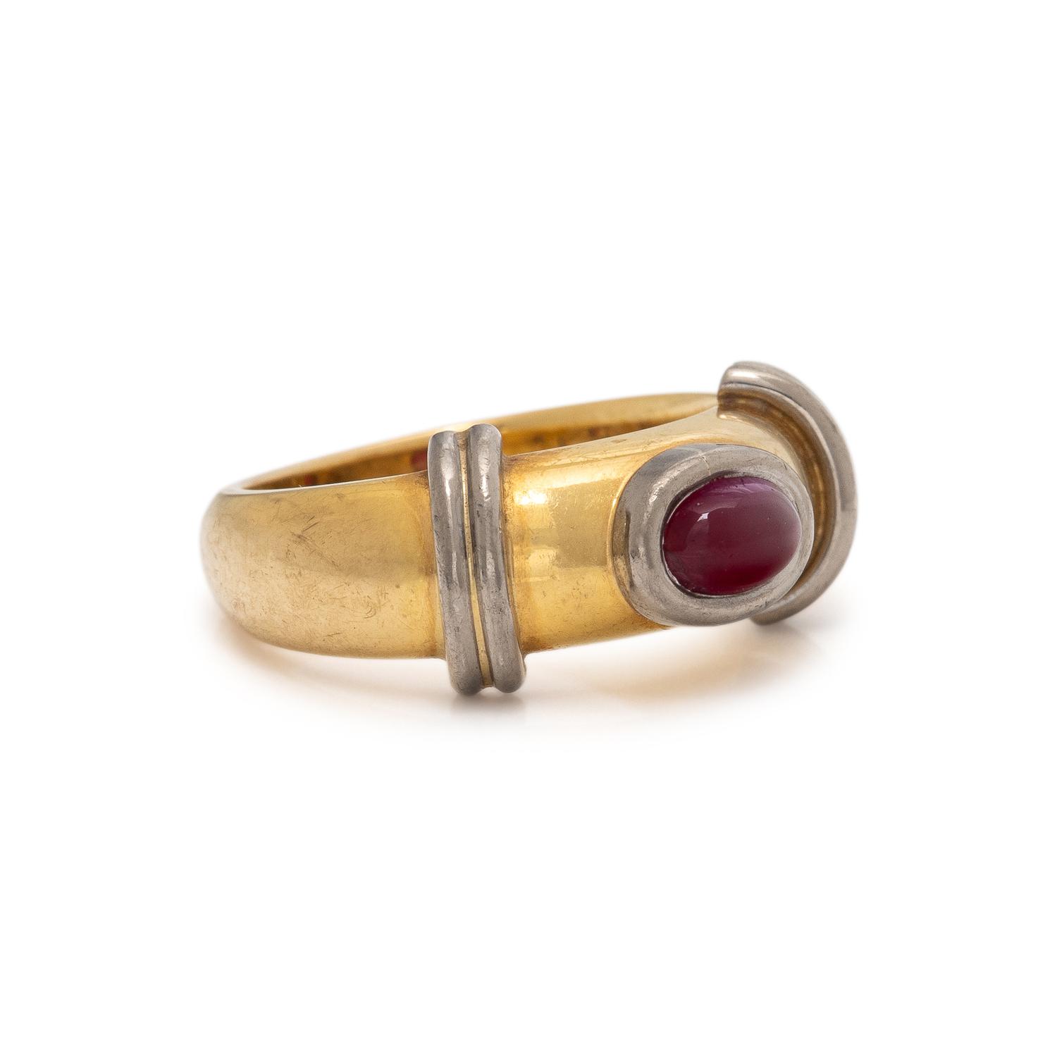 GEORG JENSEN, BICOLOR GOLD AND RUBY RING